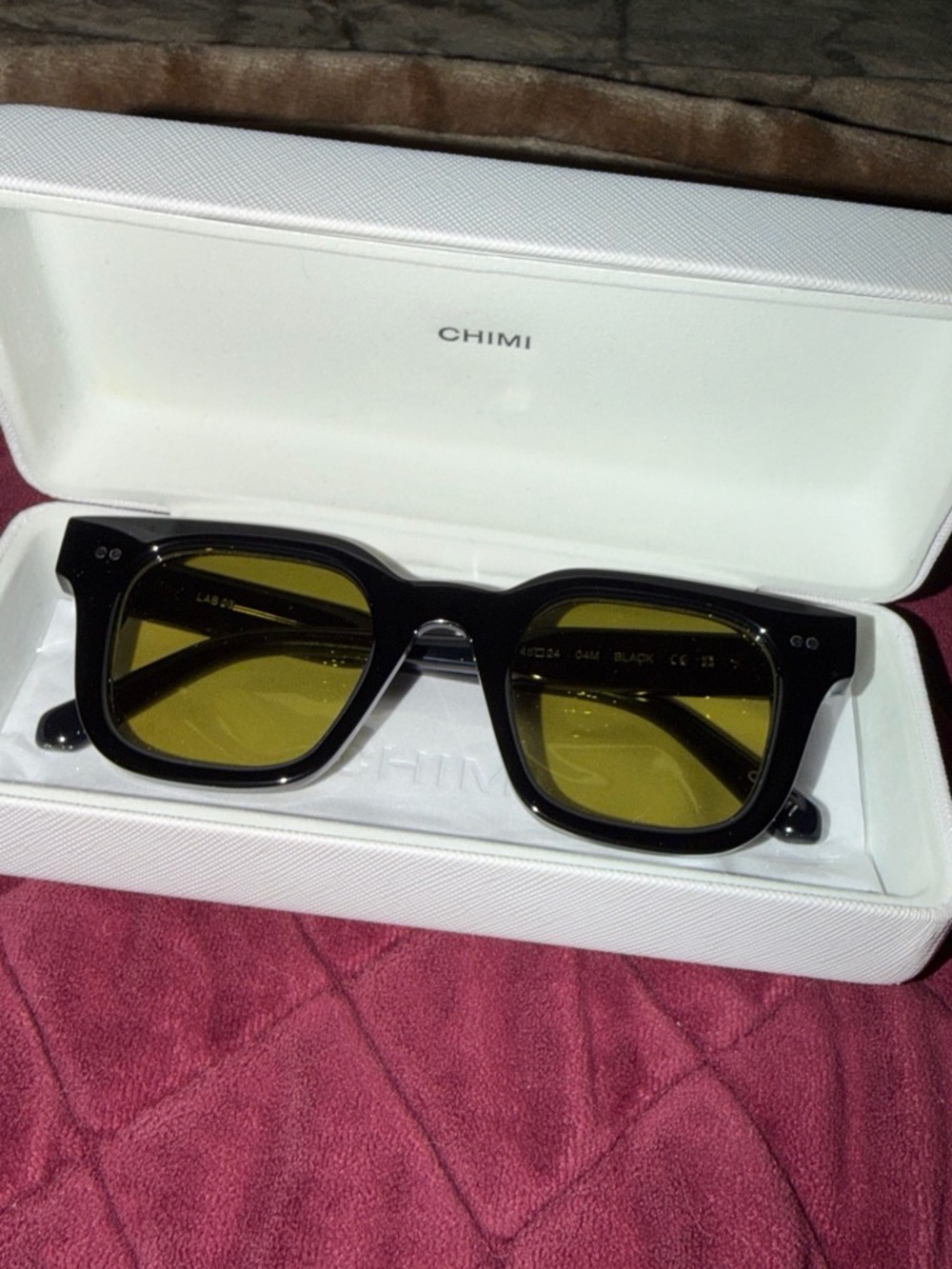 CHIMI Black Frame Sunglasses with Green Lenses